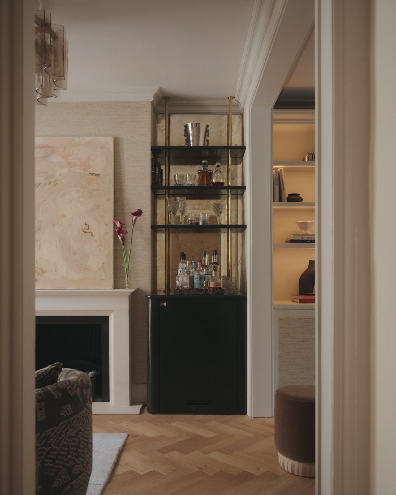 Chiswick House bar cabinet seen through the doorway