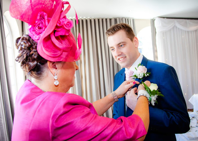 Wedding groom getting ready
