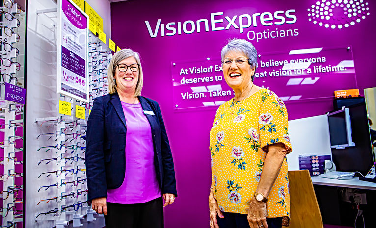 Customer and staff at Vision Express