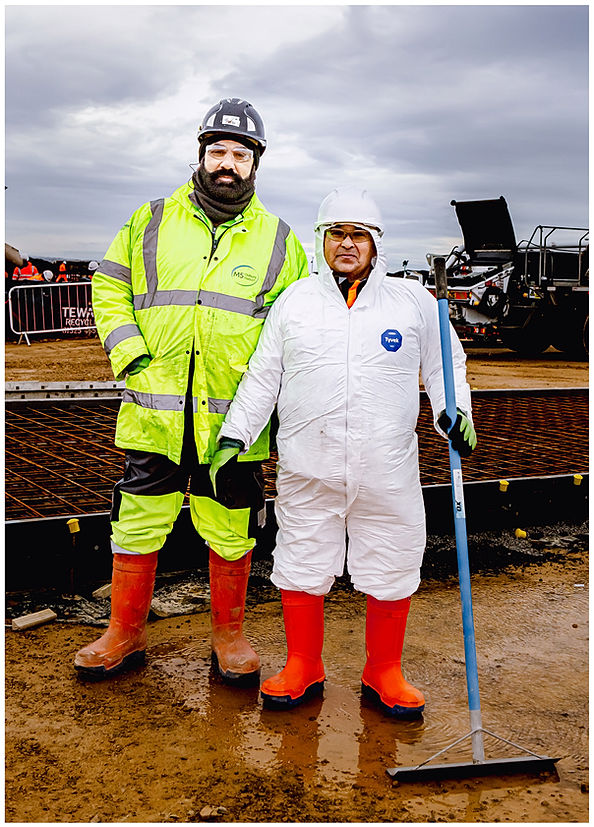Phorographer takes on site photograph of workers in Teesside