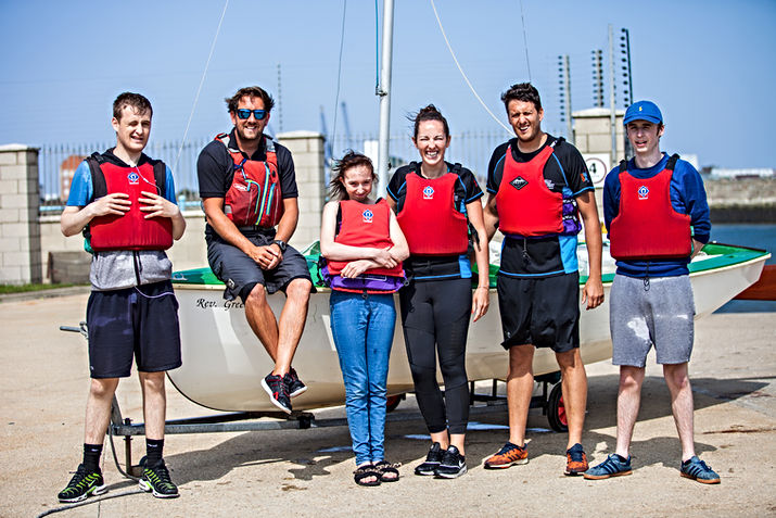 Sailing group by boat