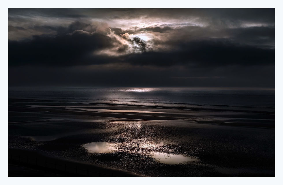 Low light sunset at Blackpool sea side