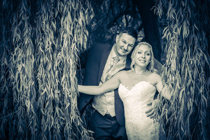 Wedding couple pose for Teesside wedding photographer in Tees Valley