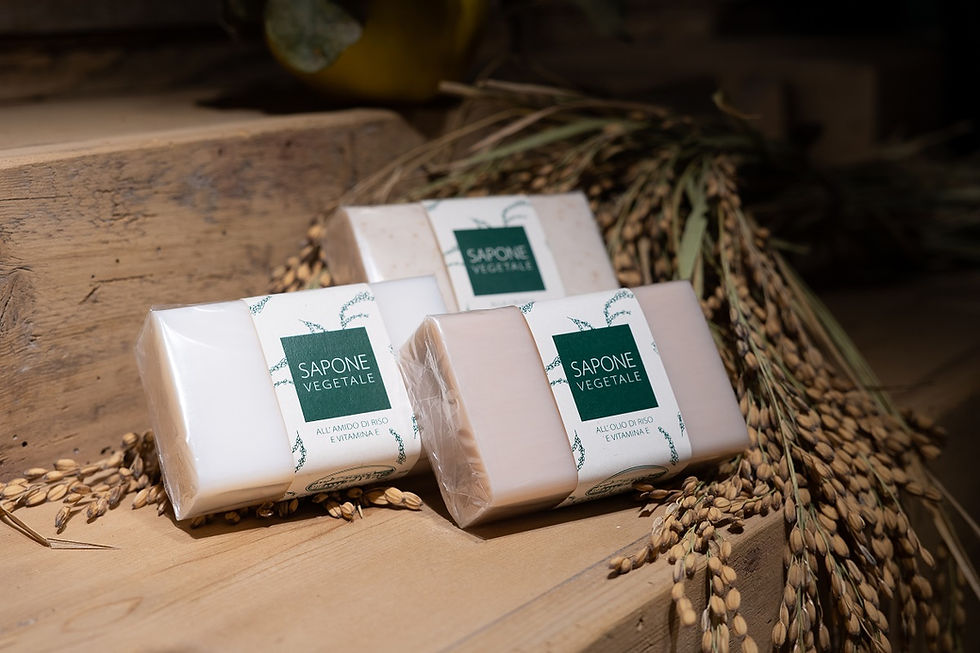Miniatura: Saponetta artigianale all'olio di riso e vitamina E - 150 grammi