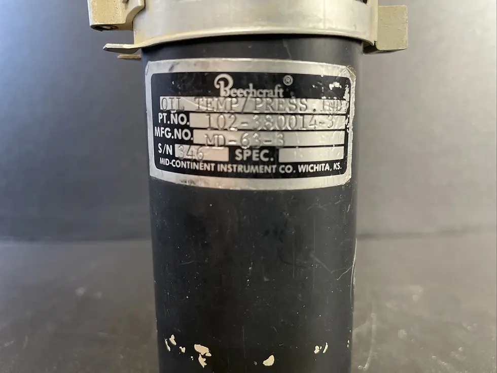 Thumbnail: Beechcraft Oil Temp/Pressure Indicator - MD-63-3