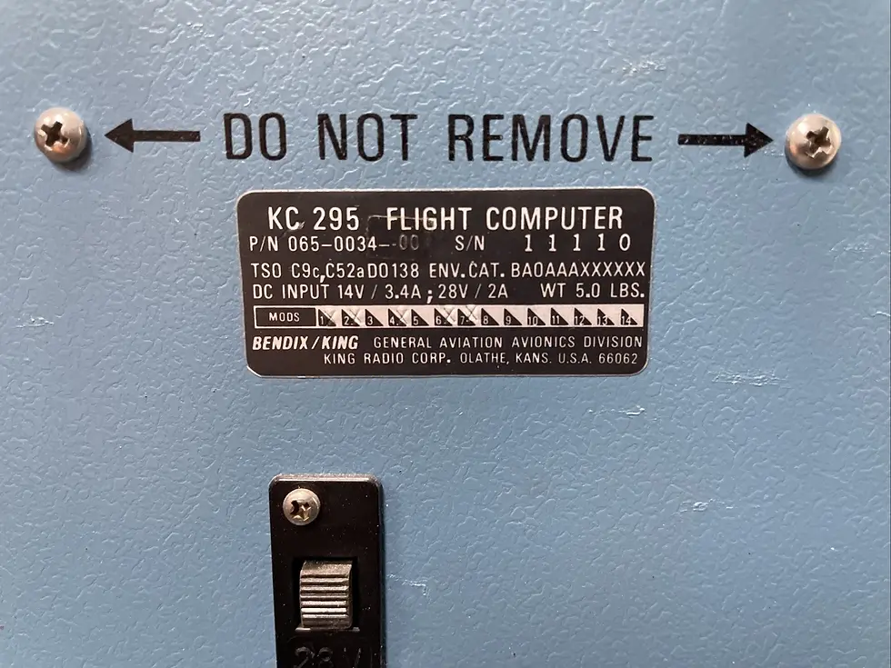Thumbnail: King KC 295 Flight Computer