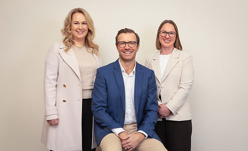 James Ryan, Lucy Doherty, and Eliza Ward, directors and lawyers at Dwyer Legal law firm.
