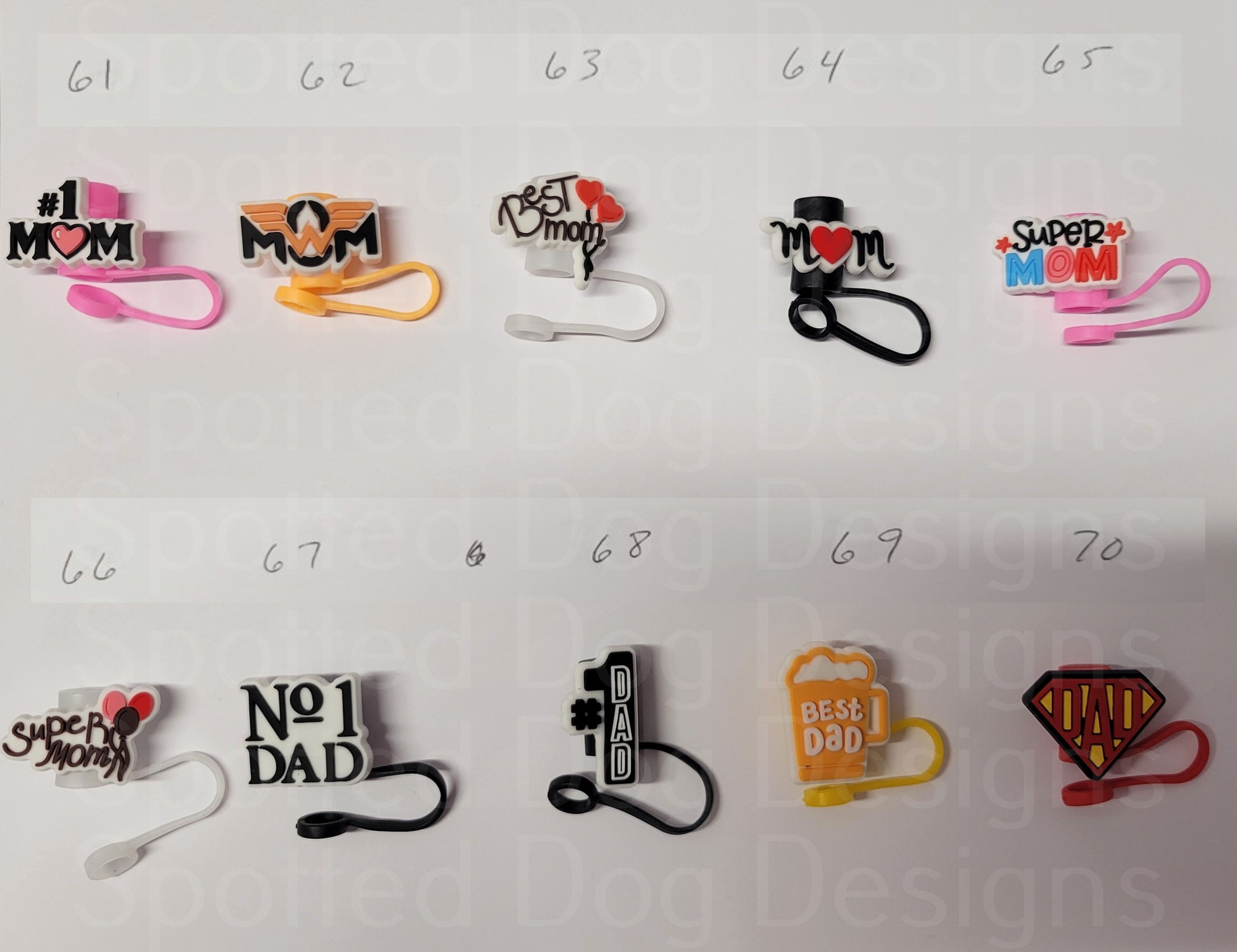 Best Mom/ Dad Straw Toppers