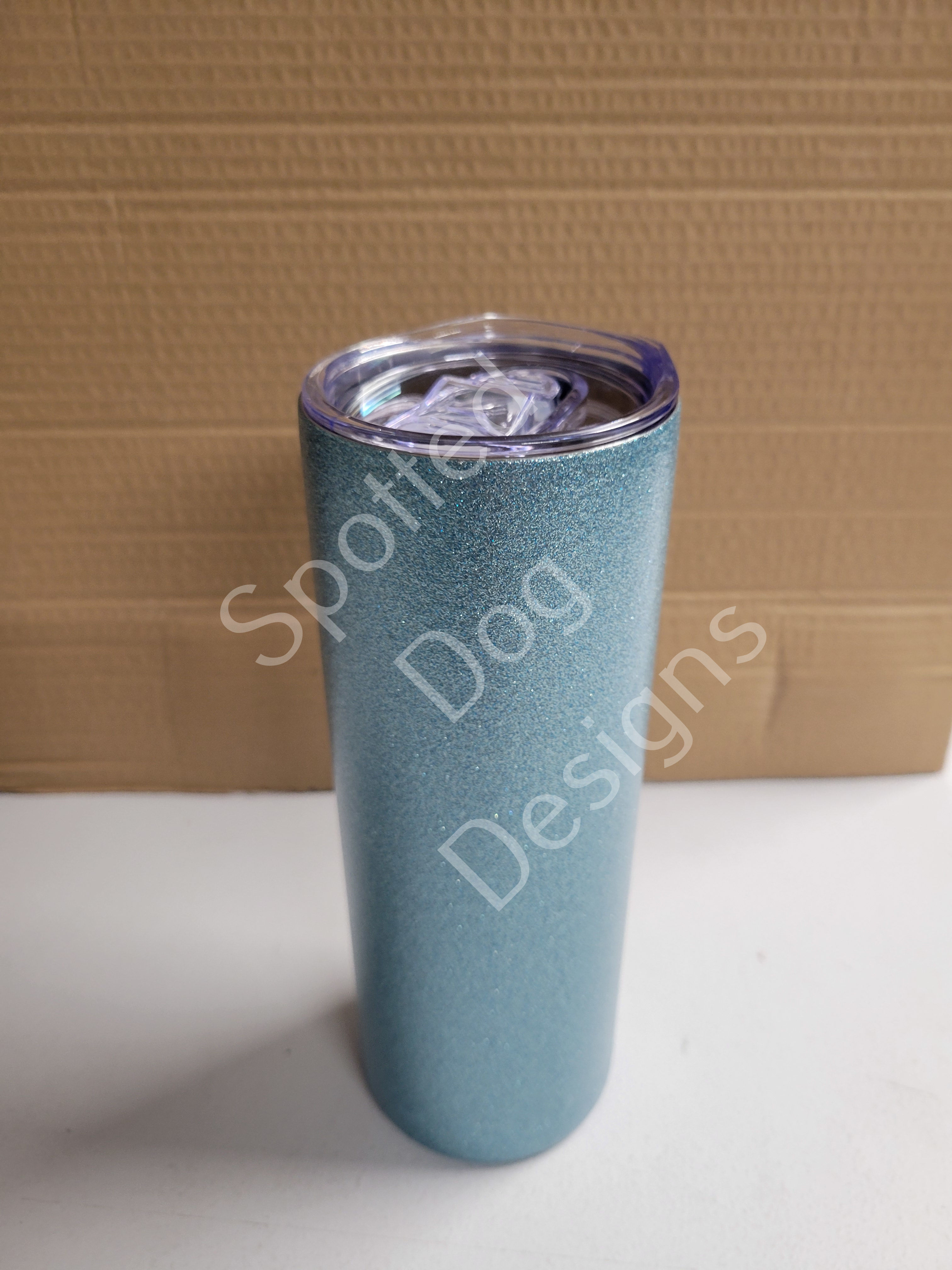 20oz Green Glitter Skinny Sublimation Tumbler