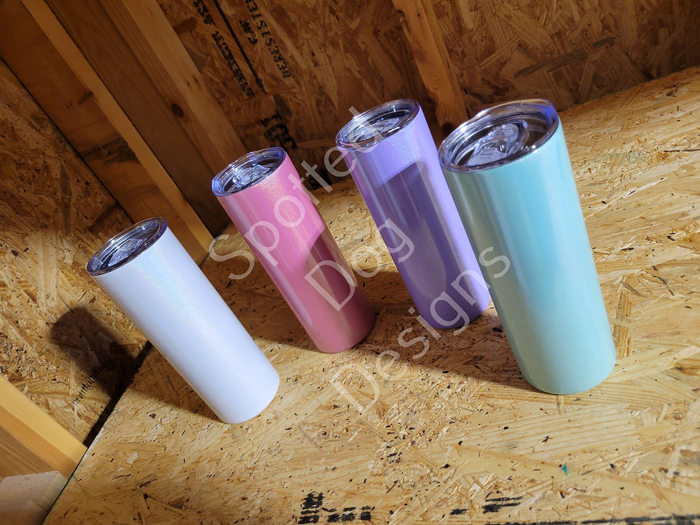 Thumbnail: 20oz Holographic Shimmer Skinny Sublimation Tumbler