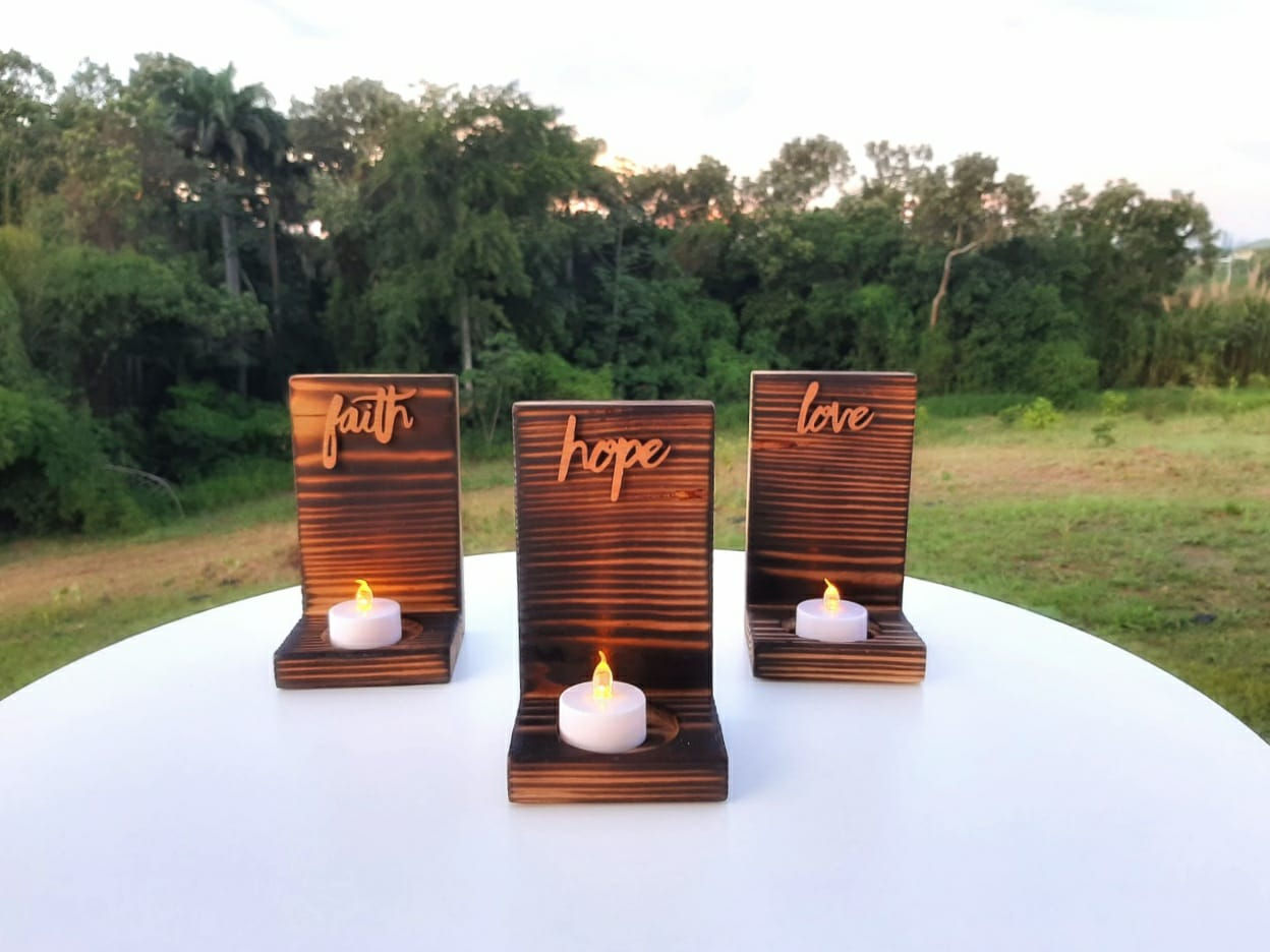Faith, Hope & Love Candle Holder Set
