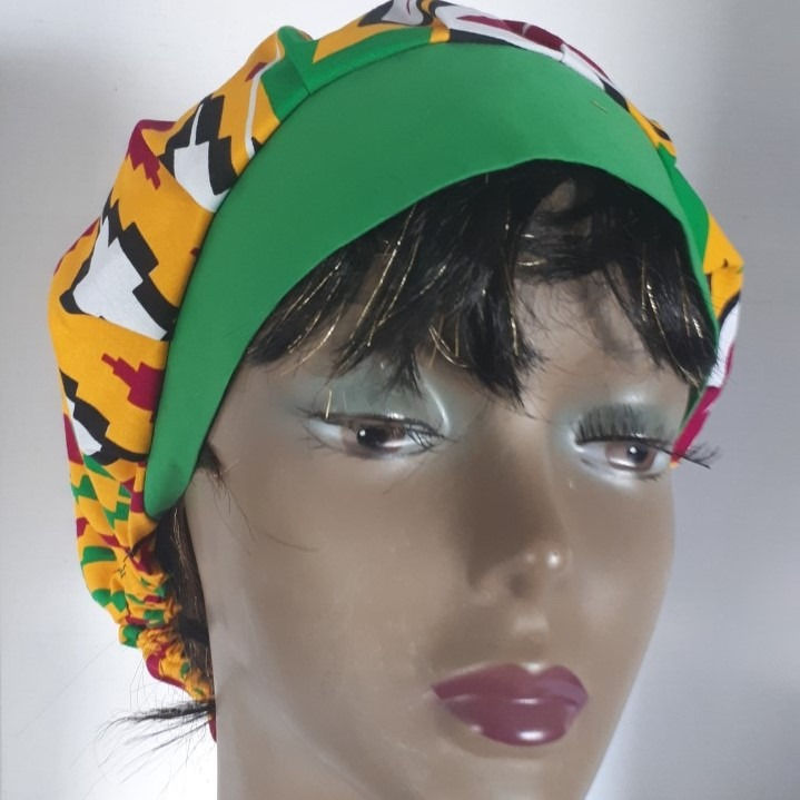 Thumbnail: Ankara Ponytail Bouffant or Tie Back Scrub Cap for Nurses, Doctors