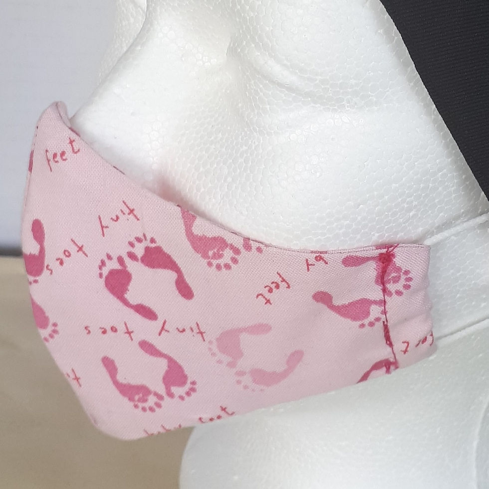 Thumbnail: Pink Feet  Face Mask (Adult or Child) 100% Cotton Washable