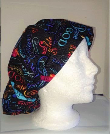 Thumbnail: Mother's Day Bouffant Scrub Cap with Toggle Adjuster, Words Of Faith