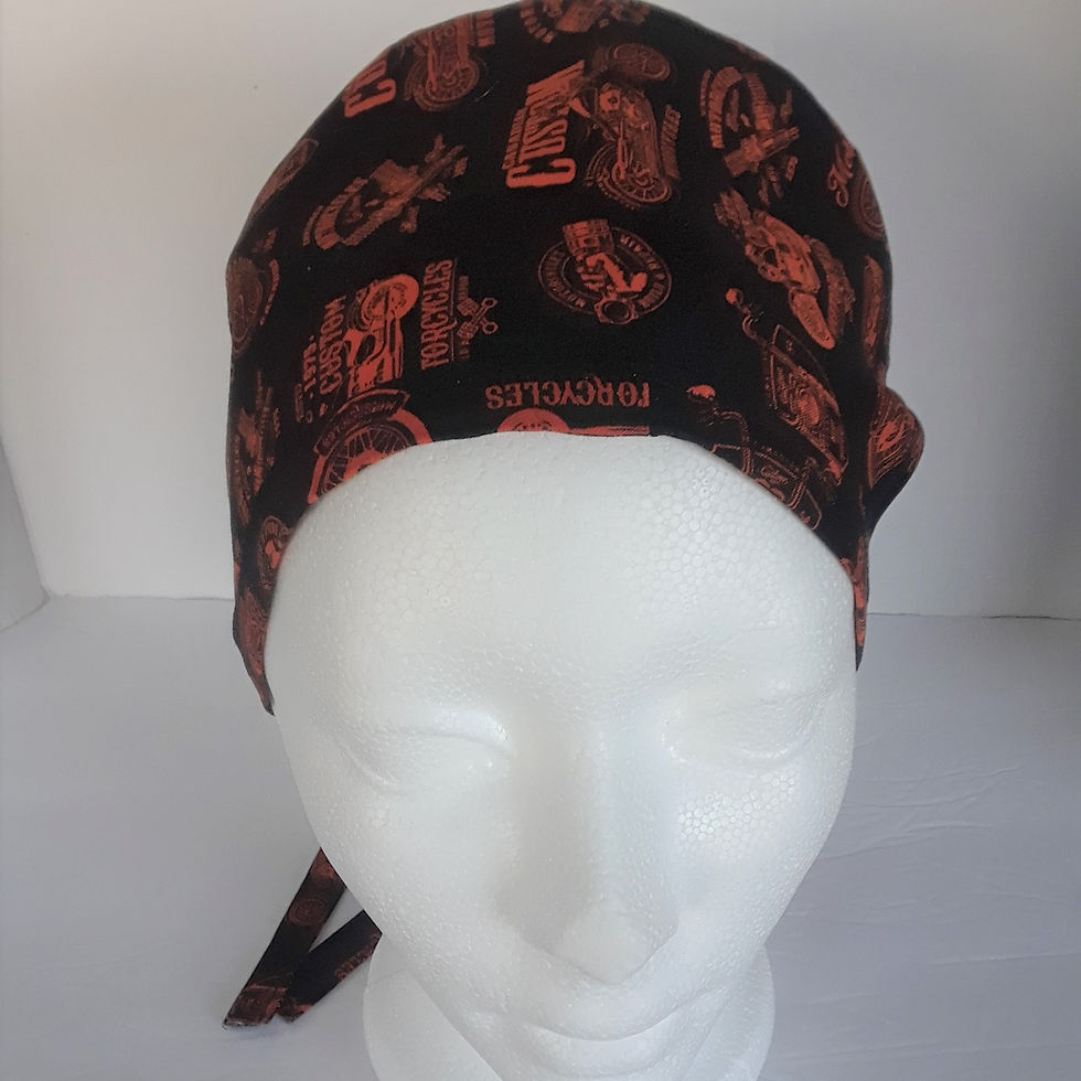 Thumbnail: Men's Motorcycle Scrub Cap, Nurse Cap, Doctor Cap, Durag, Operating Cap