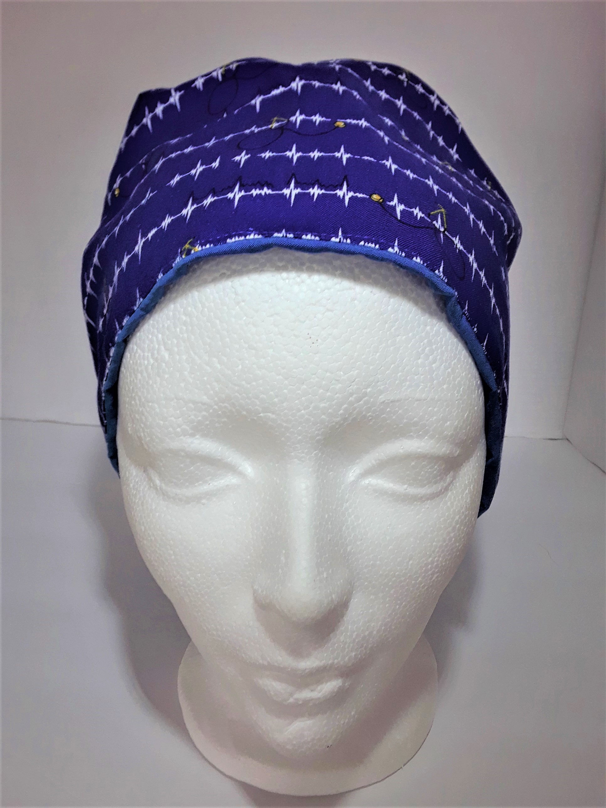 EKG Scrub Cap for Nurses, Doctors, Operating Room, Foot Nurse, Dentist,
