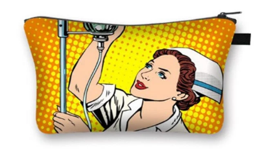 Thumbnail: Yellow Nurse Cosmetics Bag, 1 Side Printed, Cosmetics Bag, Toiletries Pouch