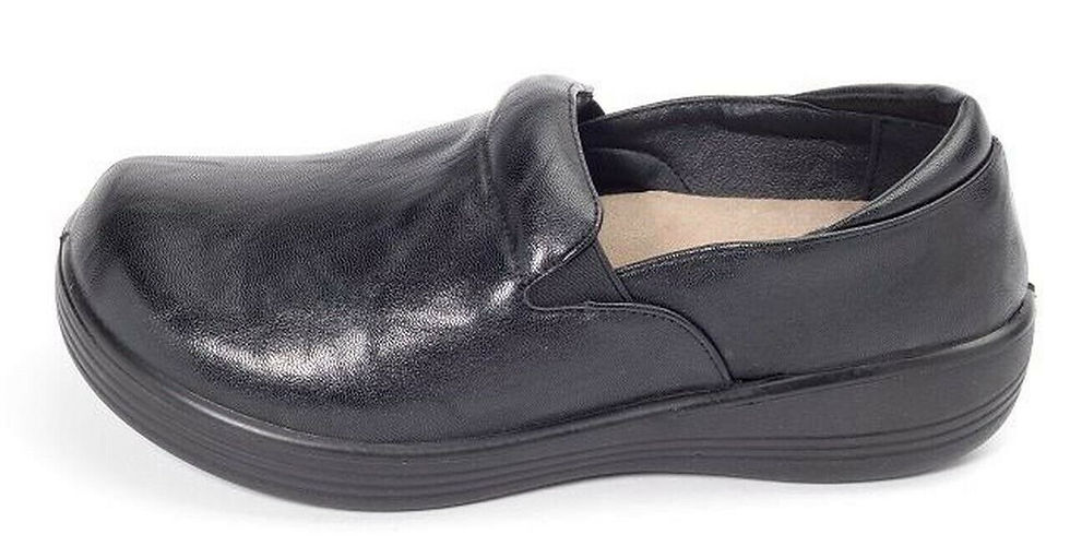 Thumbnail: Nursing Shoe Savvy Daisy Black Smooth Slip Resistant