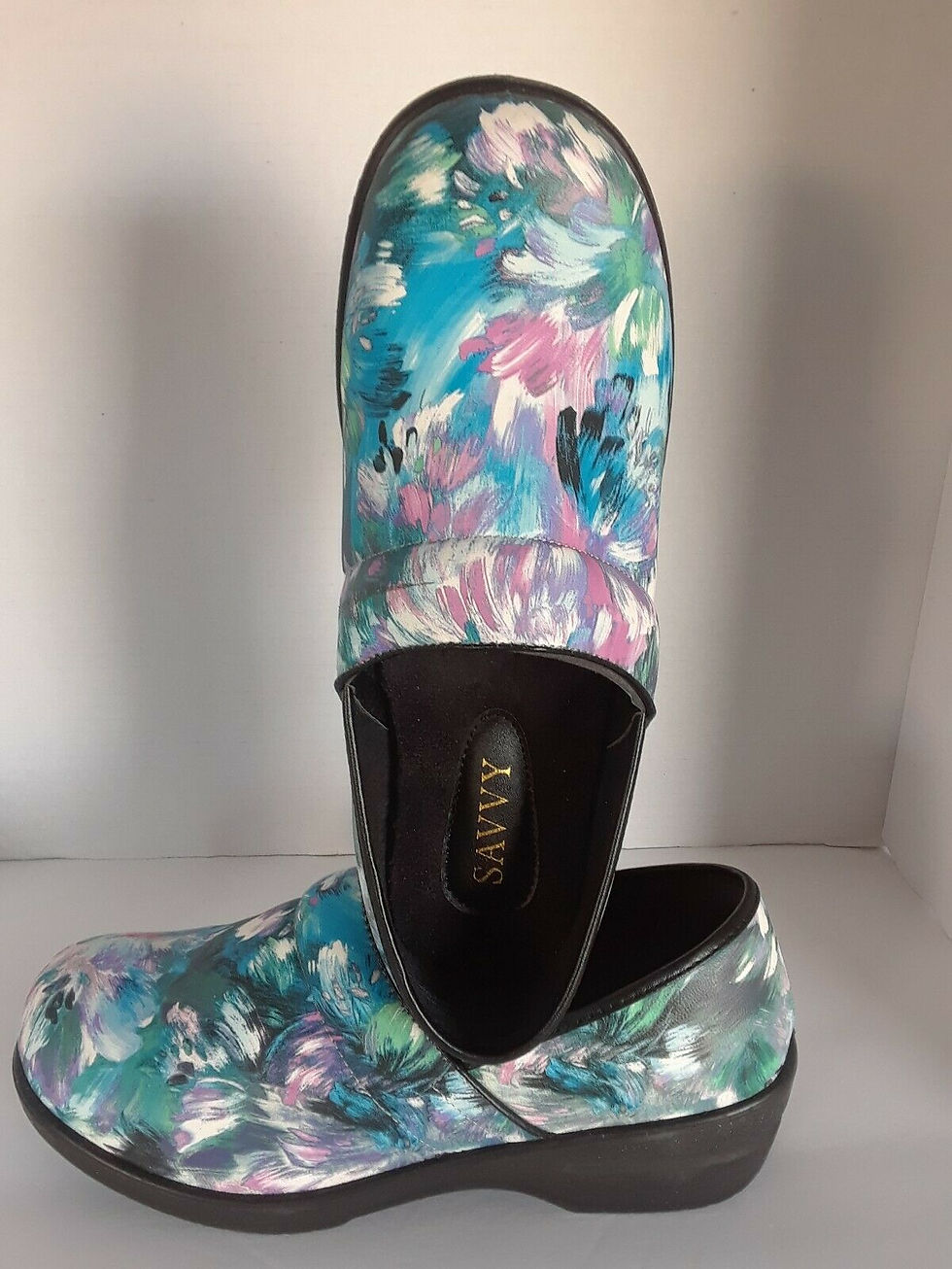 Thumbnail: Nursing Shoe Savvy Brandy Blue Water Colour
