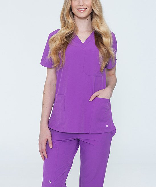 Thumbnail: Scrubs Set Kalea Purple Scrubs, Nurse Uniforms