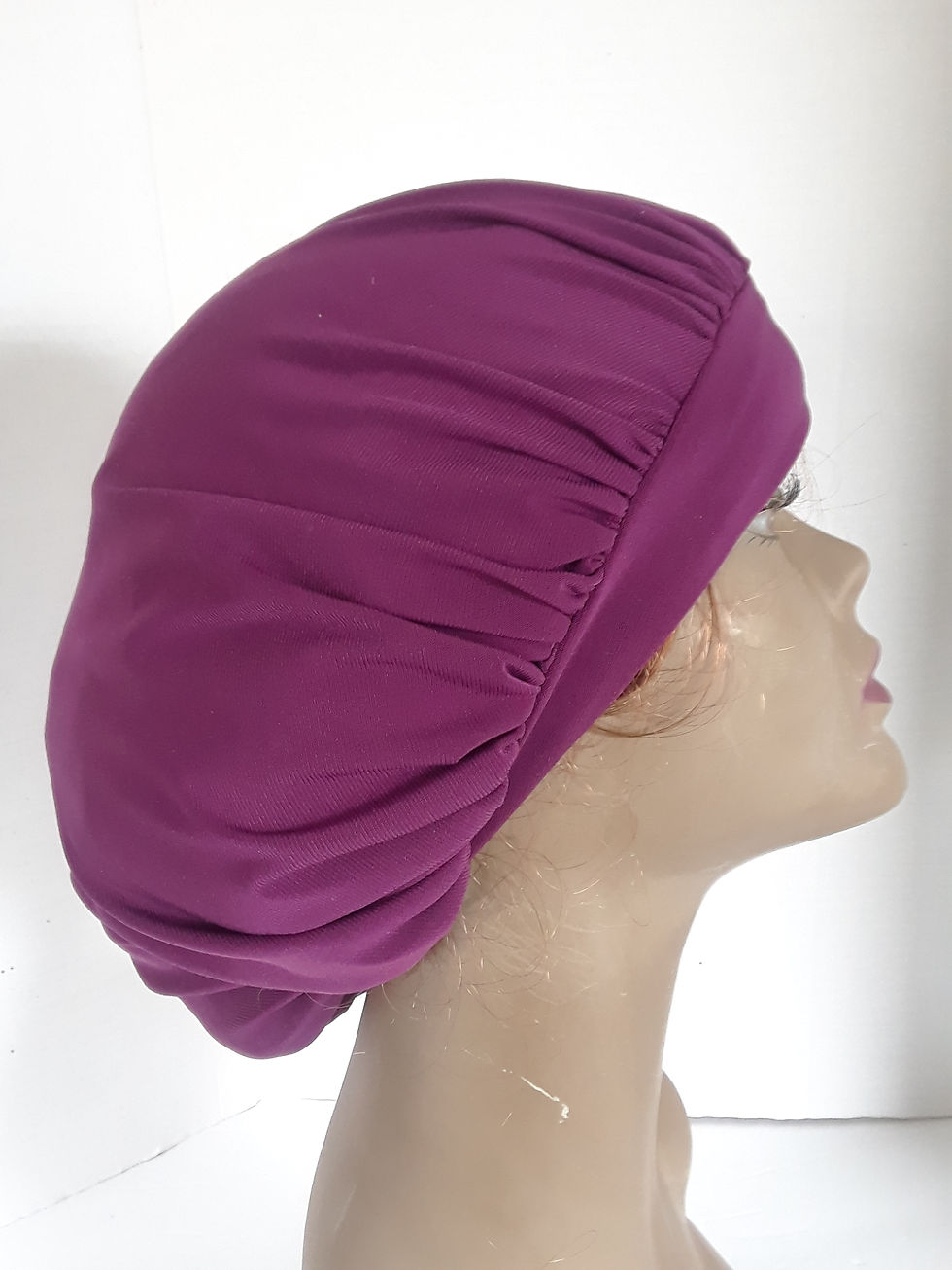 Thumbnail: Burgundy Bonnet Sleeping Cap with Headband, Comfortable and Stylish