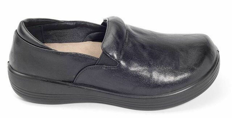 Thumbnail: Nursing Shoe Savvy Daisy Black Smooth Slip Resistant