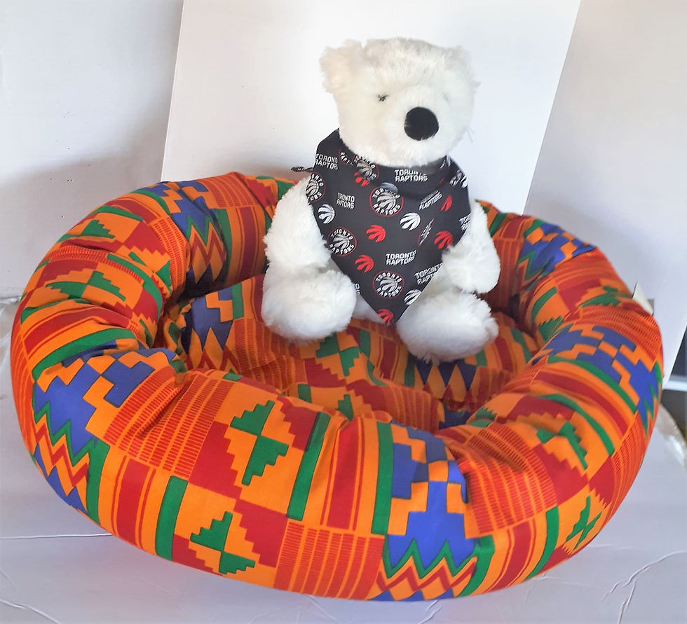 Thumbnail: Machine Washable Dog Beds, Ankara, Round Breathable, Non Skid Bottom