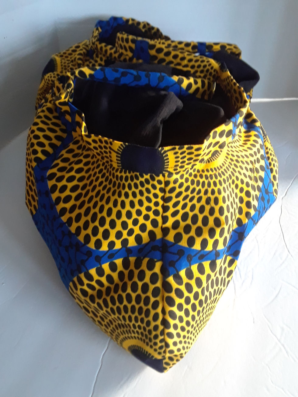 Thumbnail: Ankara Bag Yellow and Blue, Lunch Bag, Tote, Lunch Bag, Tote, Tote Bag