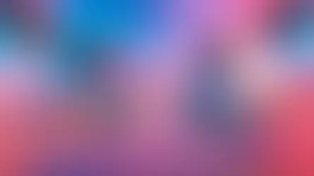 Futuristic cityscape with flying cars and glowing blue trails against a pink sky. Circular towers line the hexagonal-tiled path.