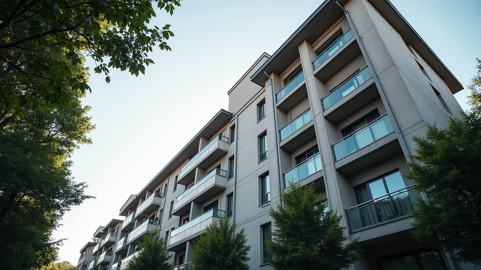 Eye-level view of a modern residential building