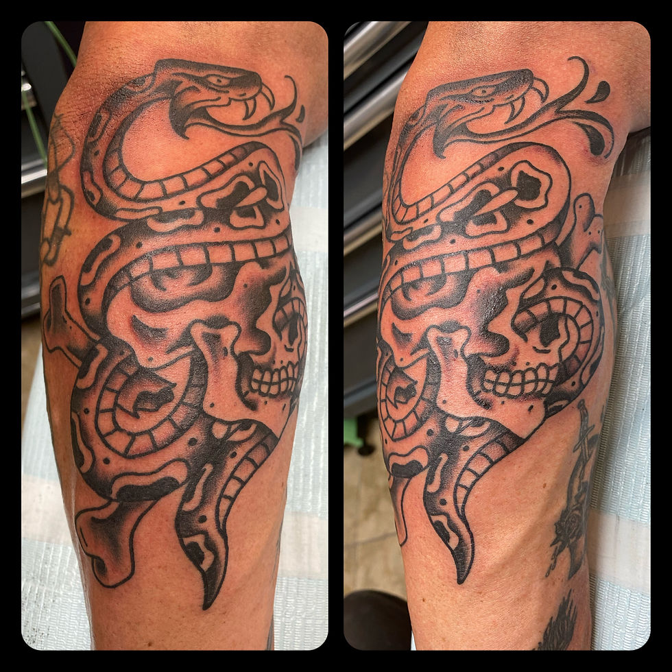 Snake and Skull Tattoo