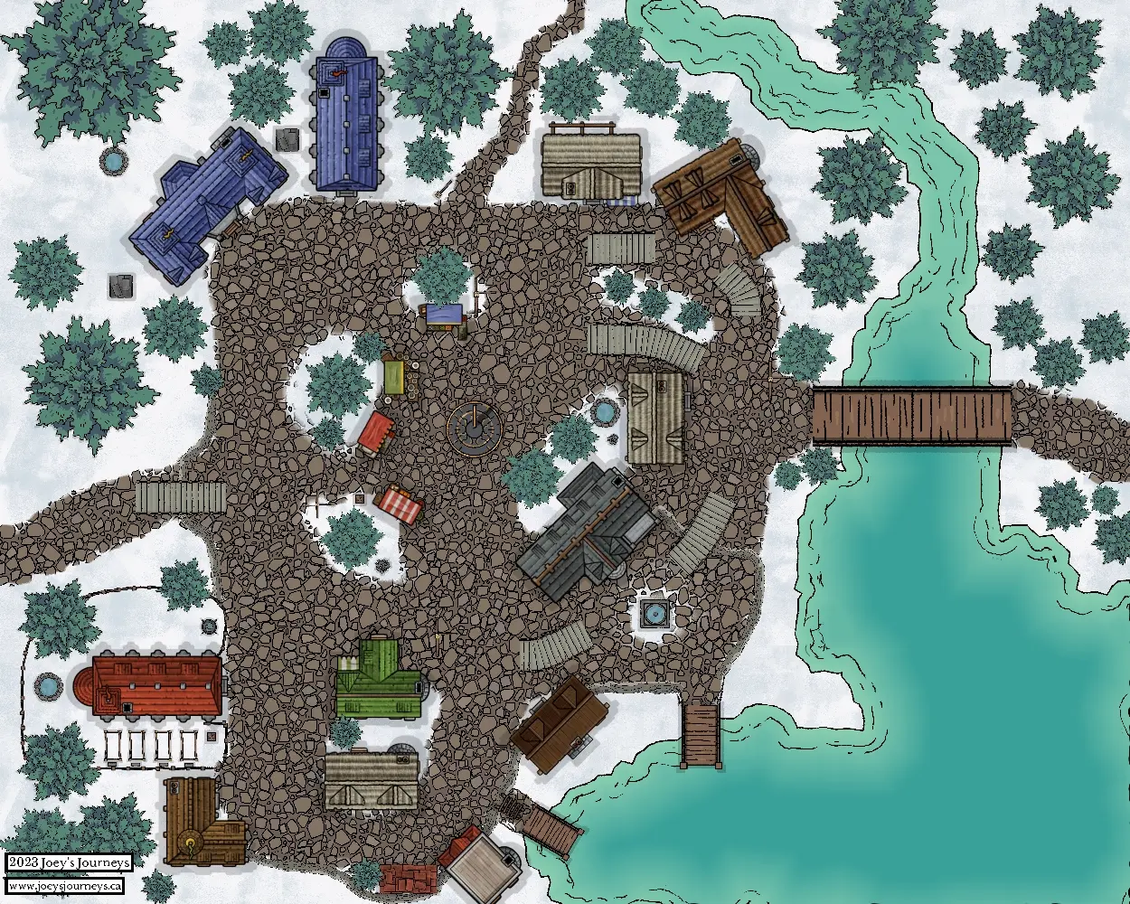 D&D Town Map Winter Village