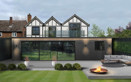A design to illustrate a large side and rear extension to a detached property in Essex for lifestyle influencer Emily Norris.