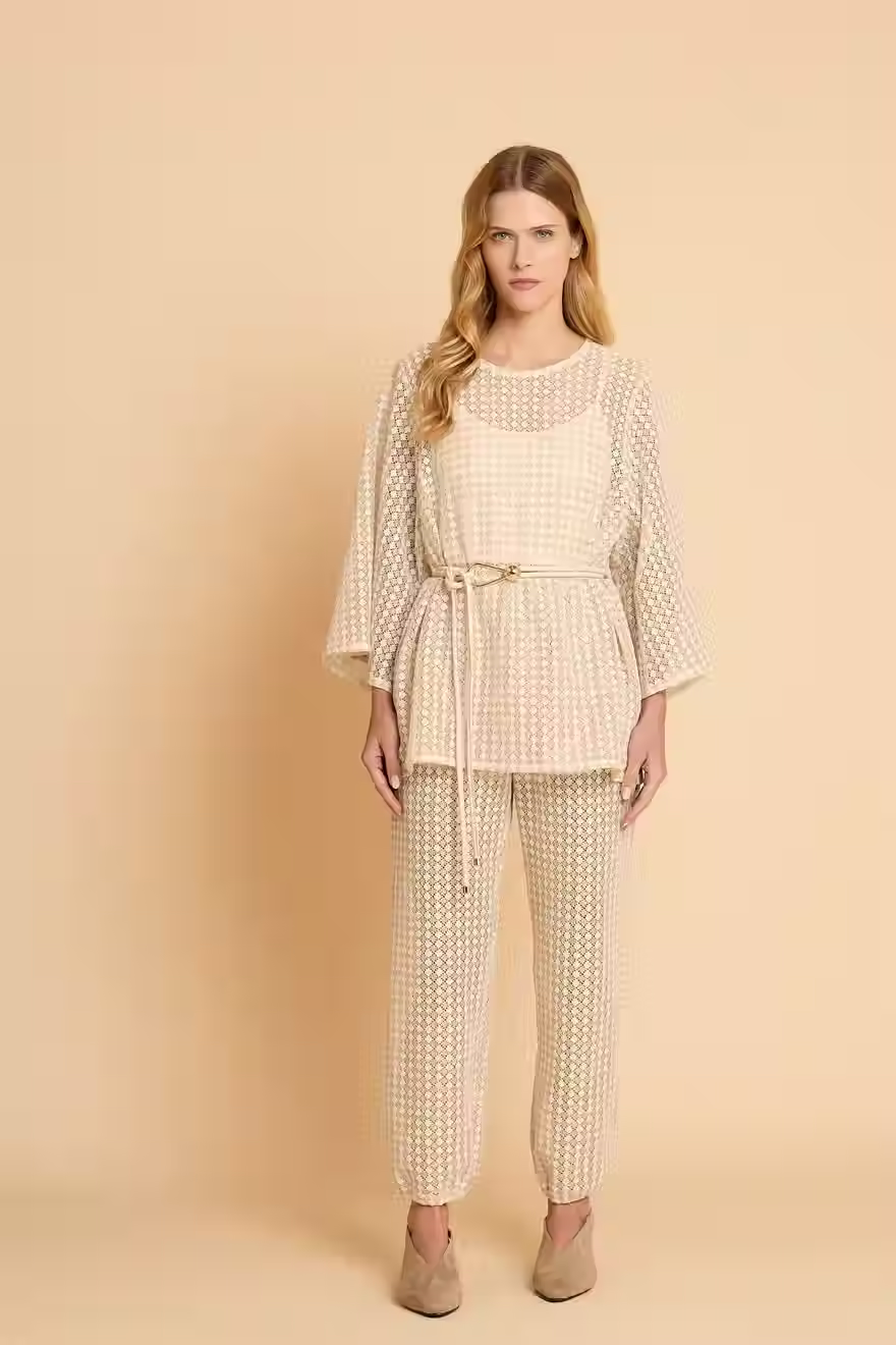 Conjunto Crochet Duo - Bege | Missinclof