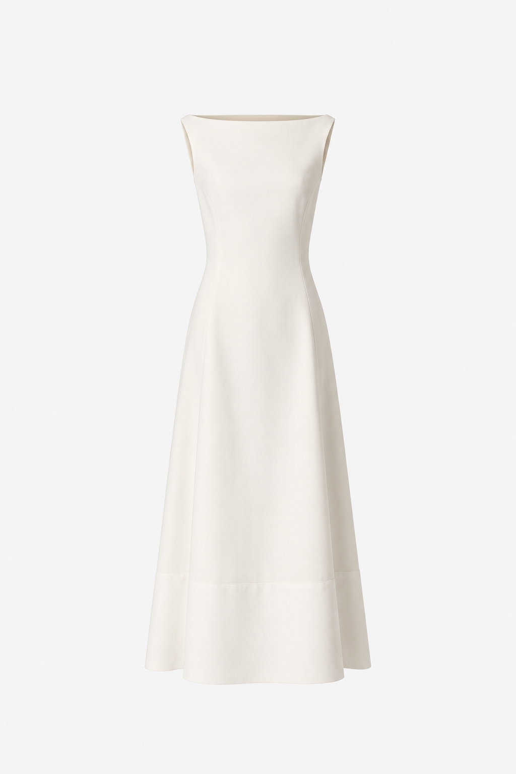 Vestido Linho Decote Canoa Fianco - Branco | Andrea Marques