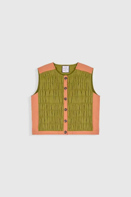 Vavin Sleeveless Jacket - Green | Maria De La Orden