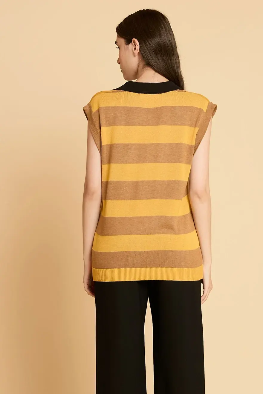 Regata Listras Tricot - Caramelo | Missinclof