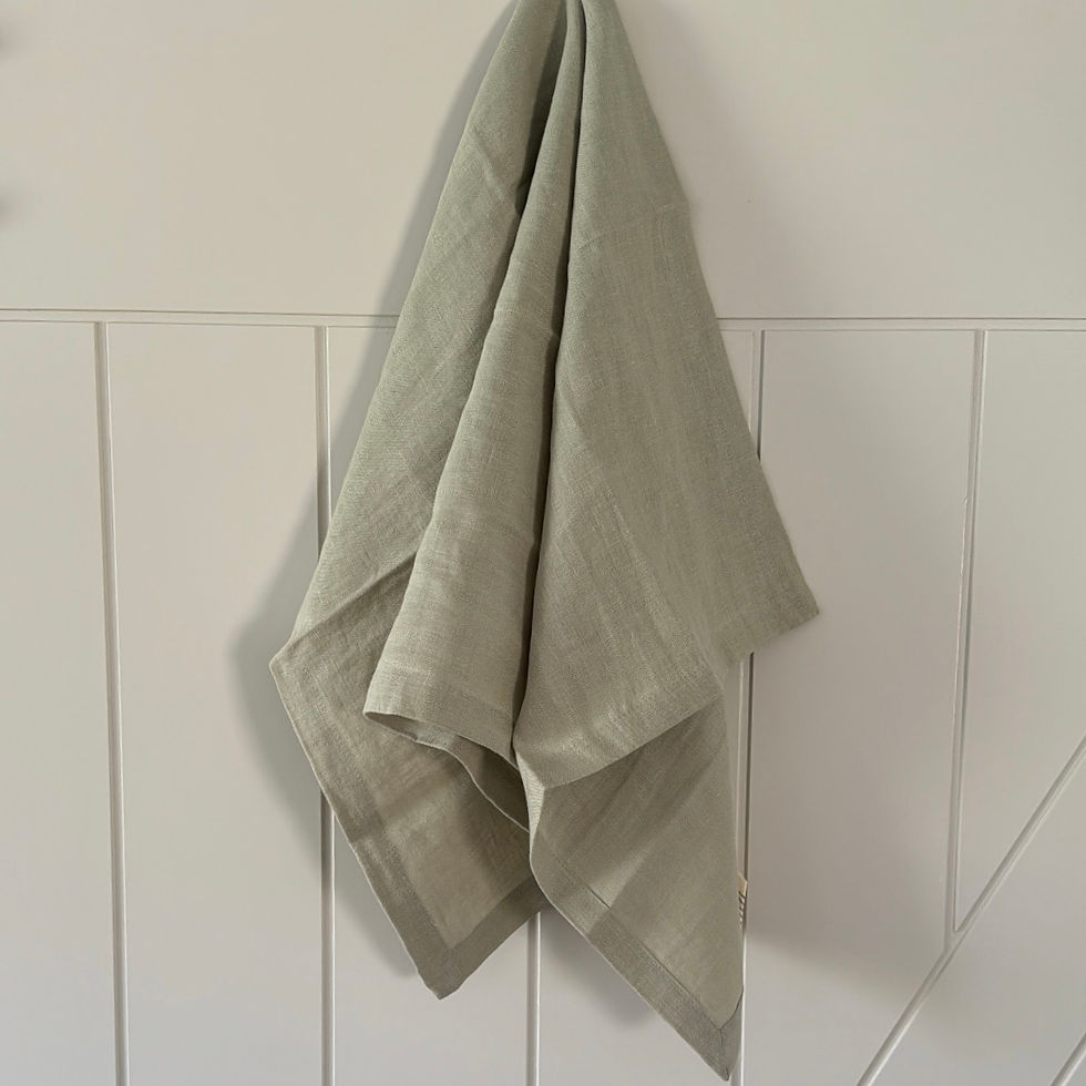 Pure French Linen Tea Towel - Pistachio