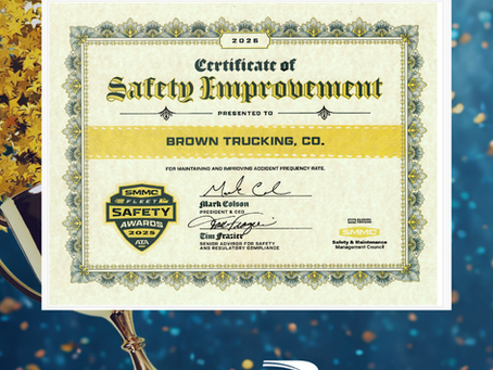 Brown Trucking Earns ATA Safety Improvement Award