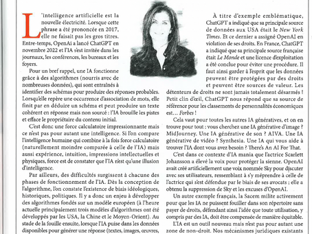 L'IA DOIT-ELLE GENERER DES DROITS D'AUTEUR ?