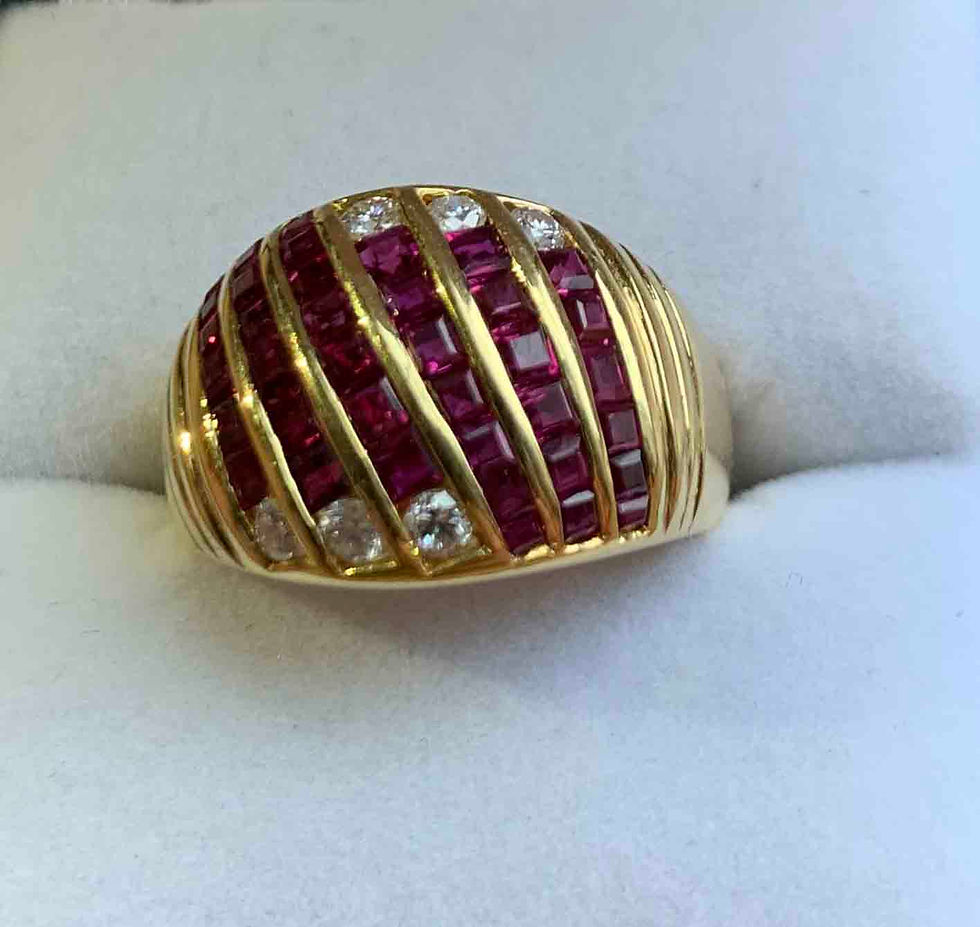 18kt Yellow Gold Ruby and Diamond Ring