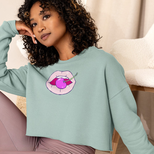 Cherry Lips Crop Sweatshirt | Mixed Matter Designs