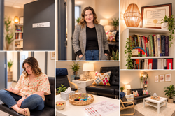 Cozy Therapy Office Branding Collage