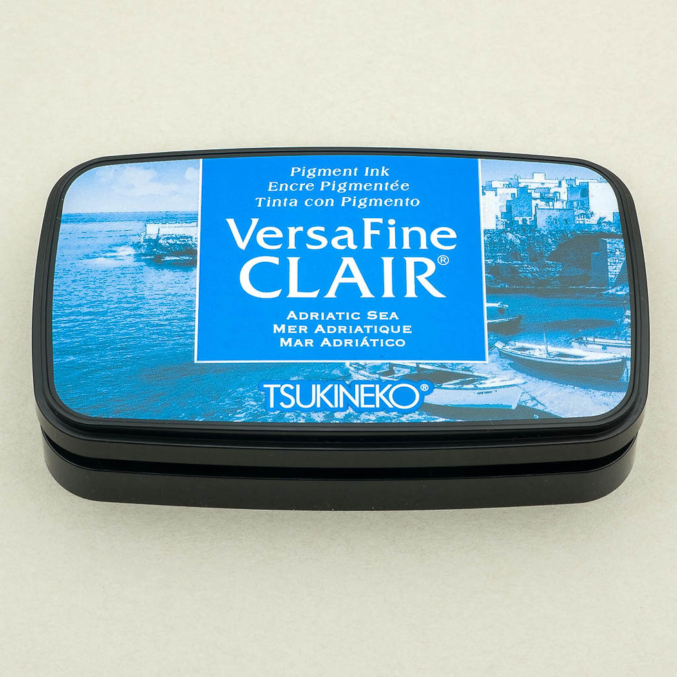 Miniaturbild: VersaFine Clair Stempelkissen Farbe VF-CLA-606 Adriatic Blue, Ansicht geschlossen von oben, Tsukineko