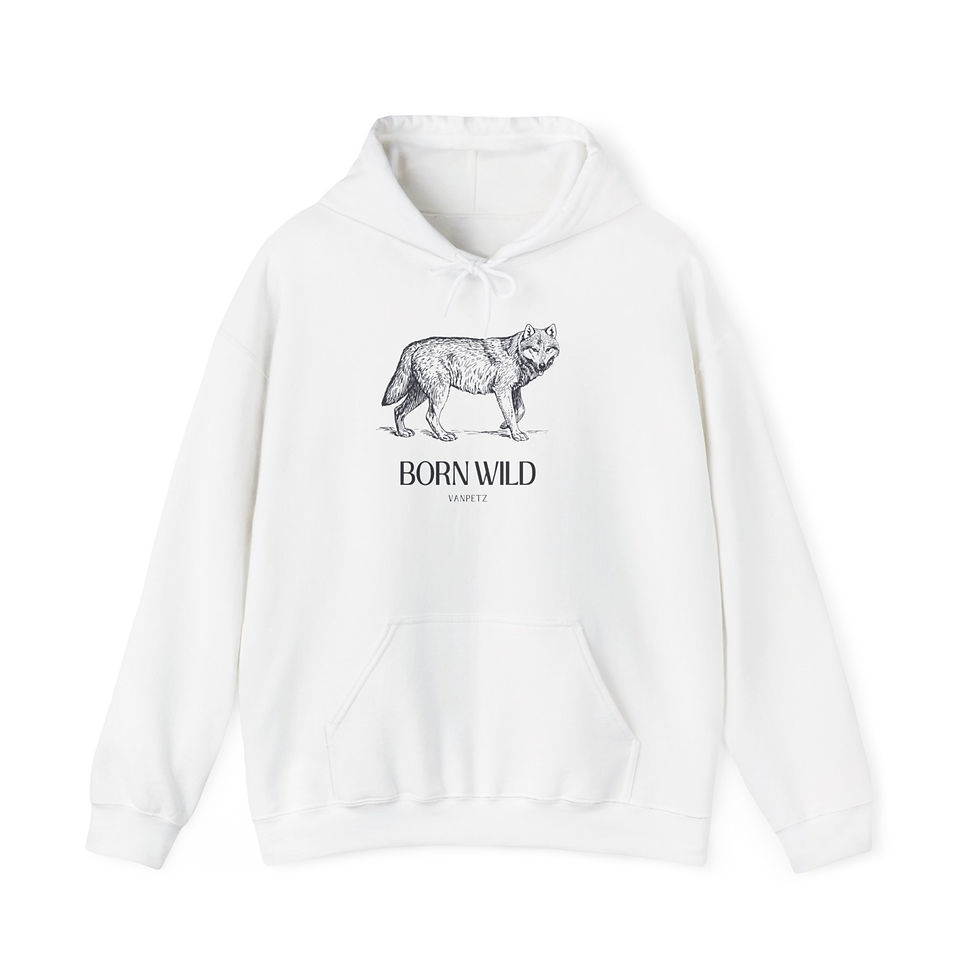 Born Wild Wolf Hoodie, Cozy Sweatshirt,  Casual Outfit, Everyday Comfort