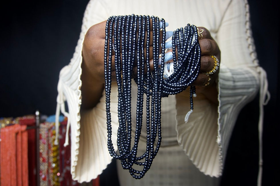 Eclipse Noir tie on waist beads