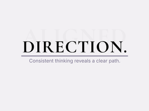 Minimalist blog header featuring the word “DIRECTION” in large serif type, a thin accent line, and a short tagline below on a clean background.
