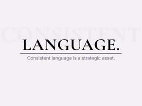 Minimalist blog header featuring the word “LANGUAGE” in large serif type, a thin accent line, and a short tagline below on a clean background.