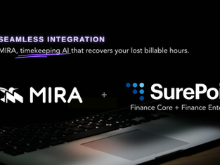 MIRA and SurePoint Finance Core and Enterprise logos in an integration announcement graphic.