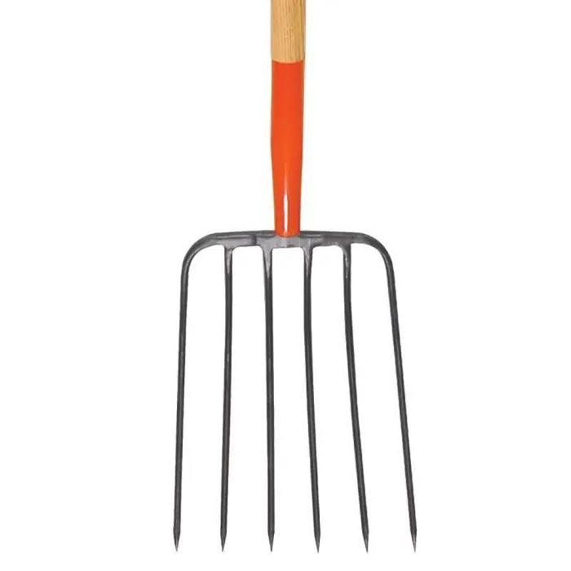 AM Leonard Forged 6-Tine Steel Manure Fork with 54″ Straight Handle (AMF6)
